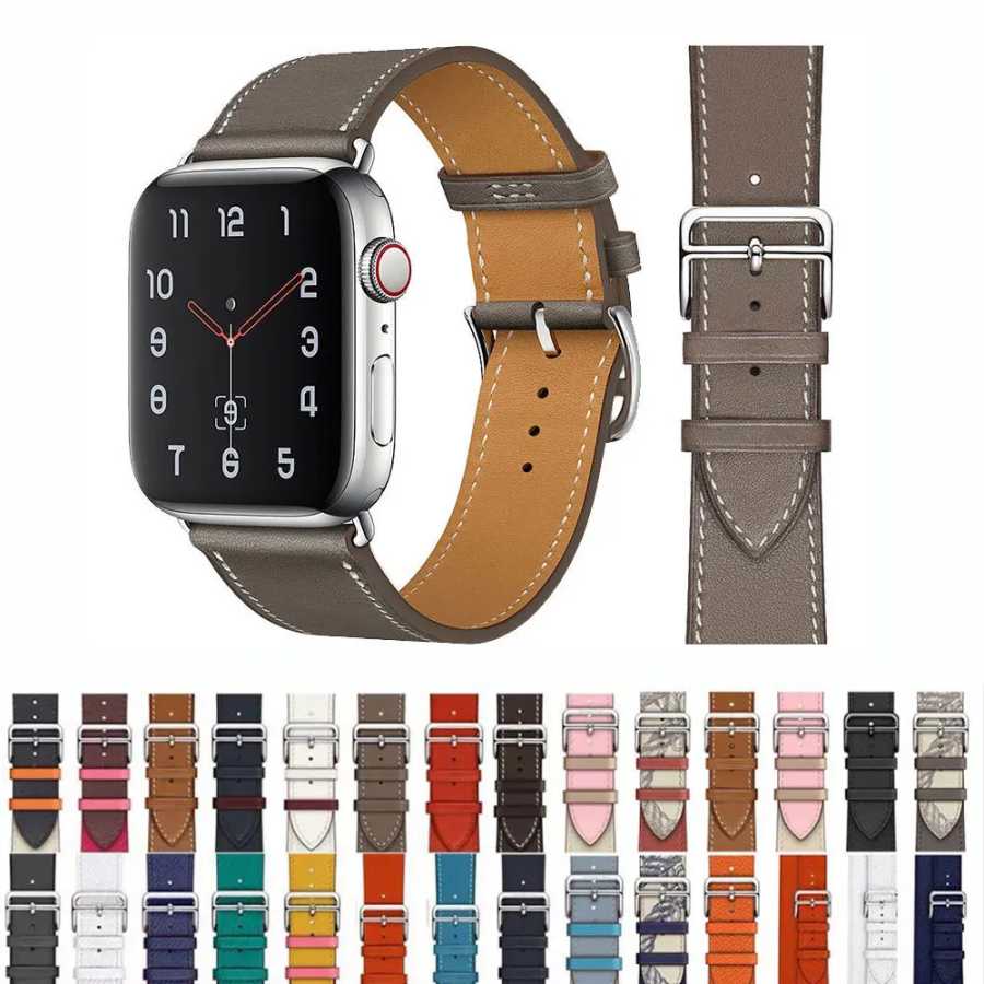 Кожаные ремешки для часов Apple Watch, ремешок 46 мм, 44 мм, 49 мм, 45 мм, 42 мм, 40 мм, 38/41 мм, браслет iWatch series 10-Ultra 9-8-7-6-5-4-3-SE Аксессуары для часов