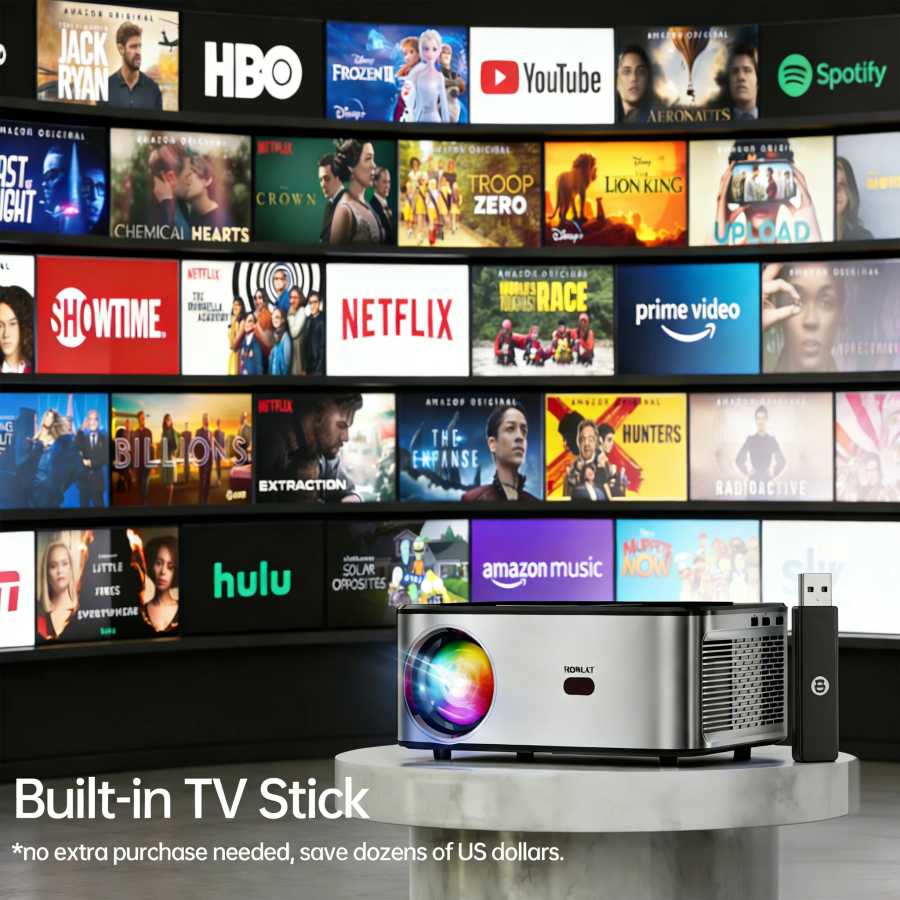 Фотография №5 товара Проектор HORLAT 2000 ANSI люмен 4K LED Google TV Android