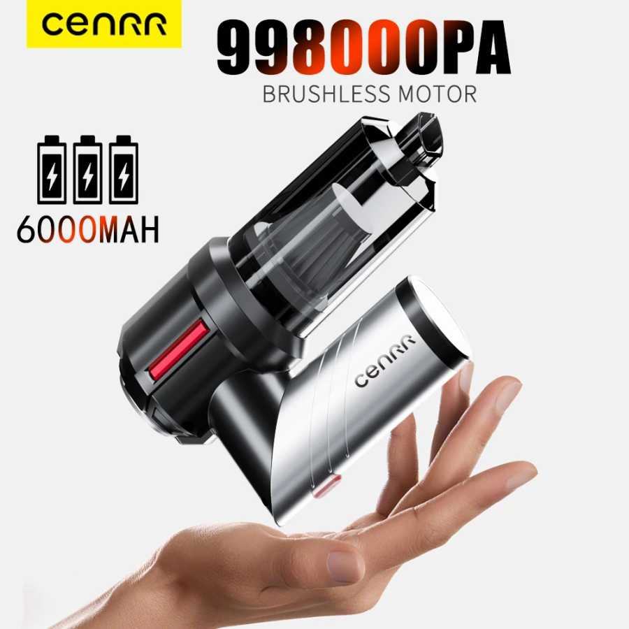 Автомобильный пылесос CENRR Mini 998000PA: Мощный беспроводной портативный пылесос для дома и автомобиля, ручной пылесос-воздуходувка Автоэлектроника