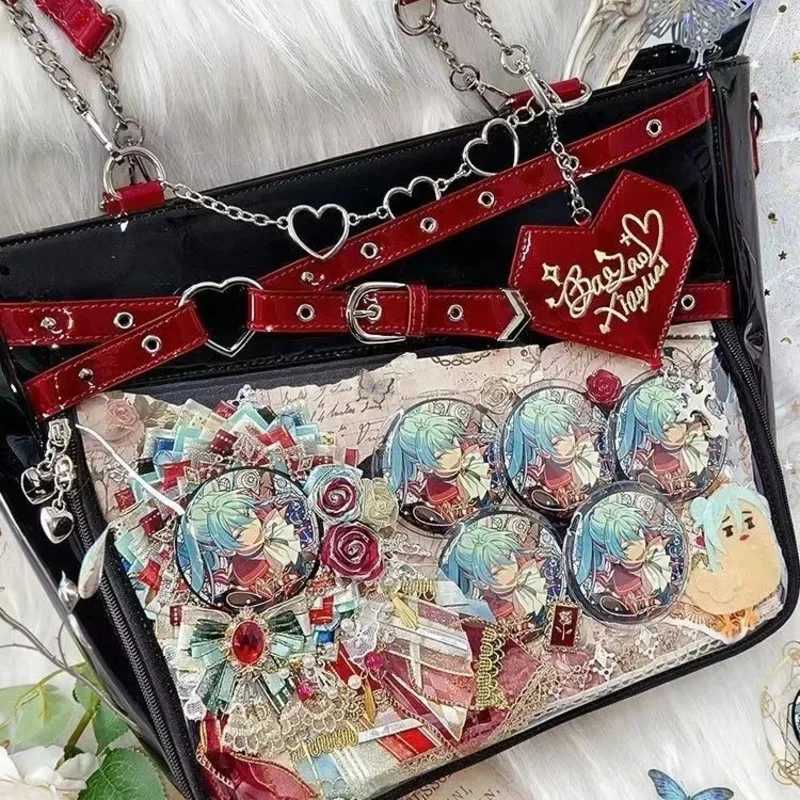 Фотография №4 товара Прозрачная сумка Y2K Ita Bag с большим объемом, цепочкой в