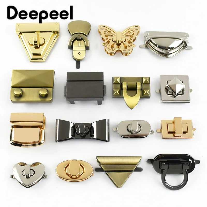 Deepeel 2 шт. металлические пряжки с замком для женских сумок, поворотные замки, сумка на плечо, декор, застежка-защелка, аксессуары для фурнитуры &laquo;сделай сам&raquo; Детали и аксессуары для сумок