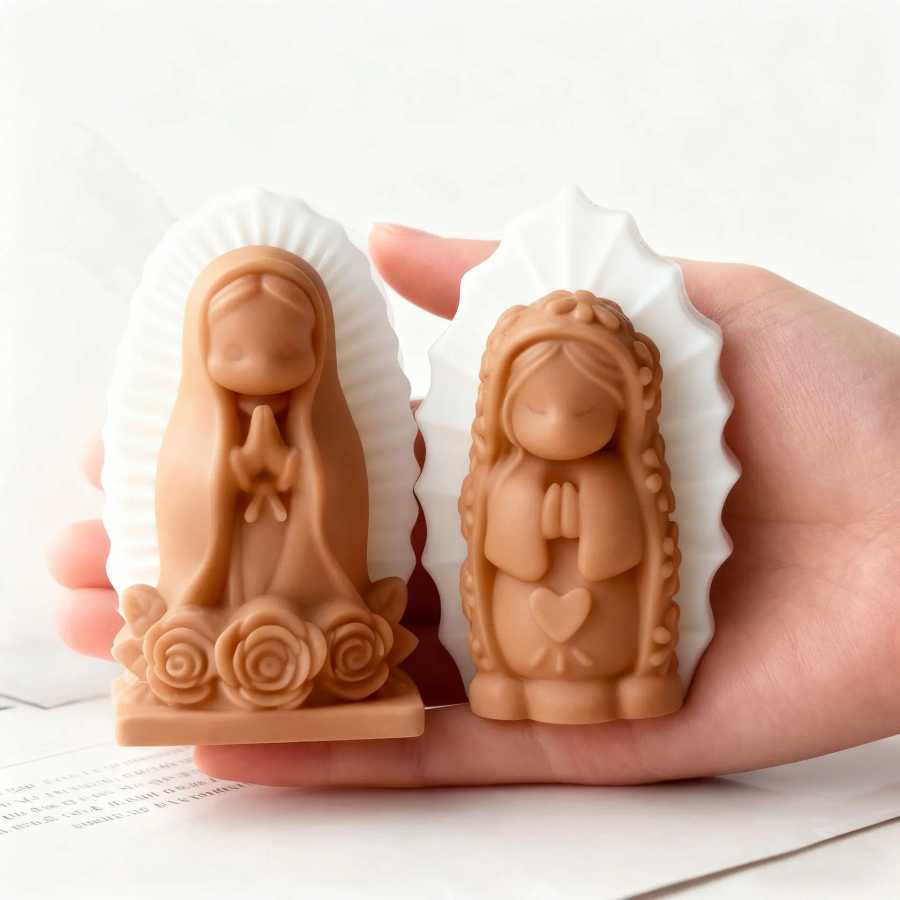 DIY молитва маленькая девочка силиконовая форма для свечей ручной работы аромат пластырь украшения из смолы форма шоколадное печенье формы для выпечки Искусство, ремесла и шитье
