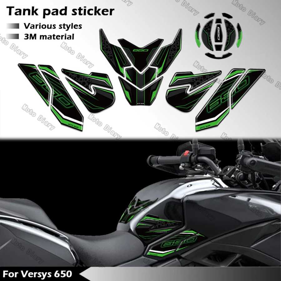 Наклейка на топливный бак Versys 650, крышка масляного газа, 3D наклейка, защитная крышка, водонепроницаемая для versys 650 VERSYS 650 2022-2024 Украшения, очистка и защита