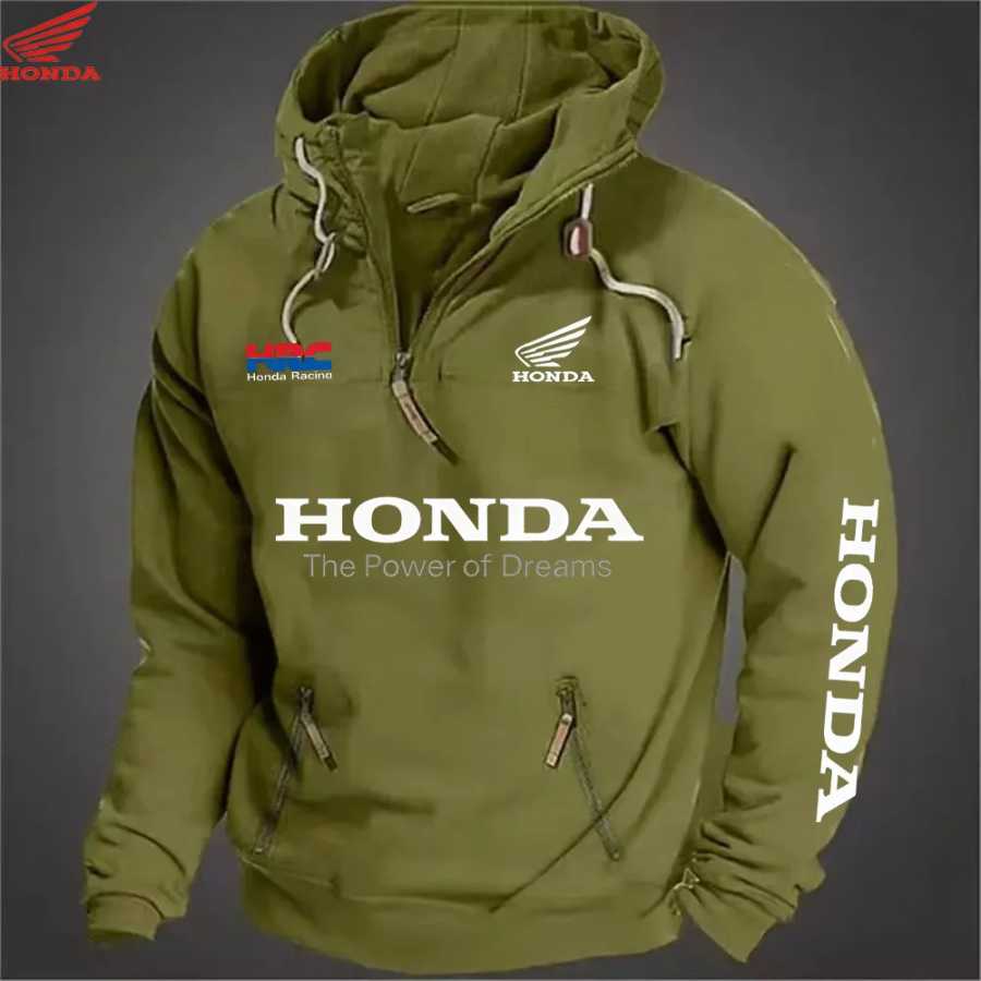 Фотография №3 товара Мужская мотоциклетная толстовка Honda с карманом на молнии в европейском