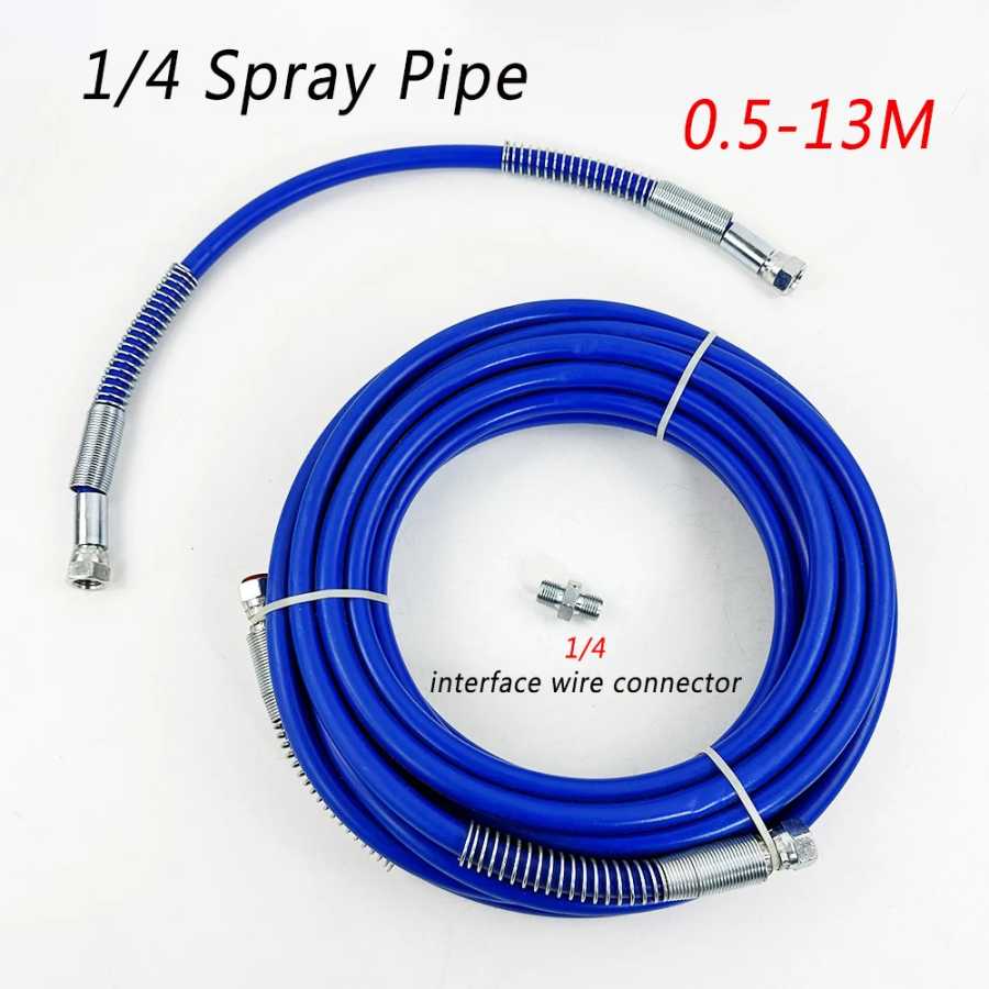 Синяя двухслойная плетеная распылительная трубка 5800PSI 1/4 дюйма 0,5-13 м сверхсильная безвоздушная распылительная насадка запасные части соединительная труба Промышленные запасные части