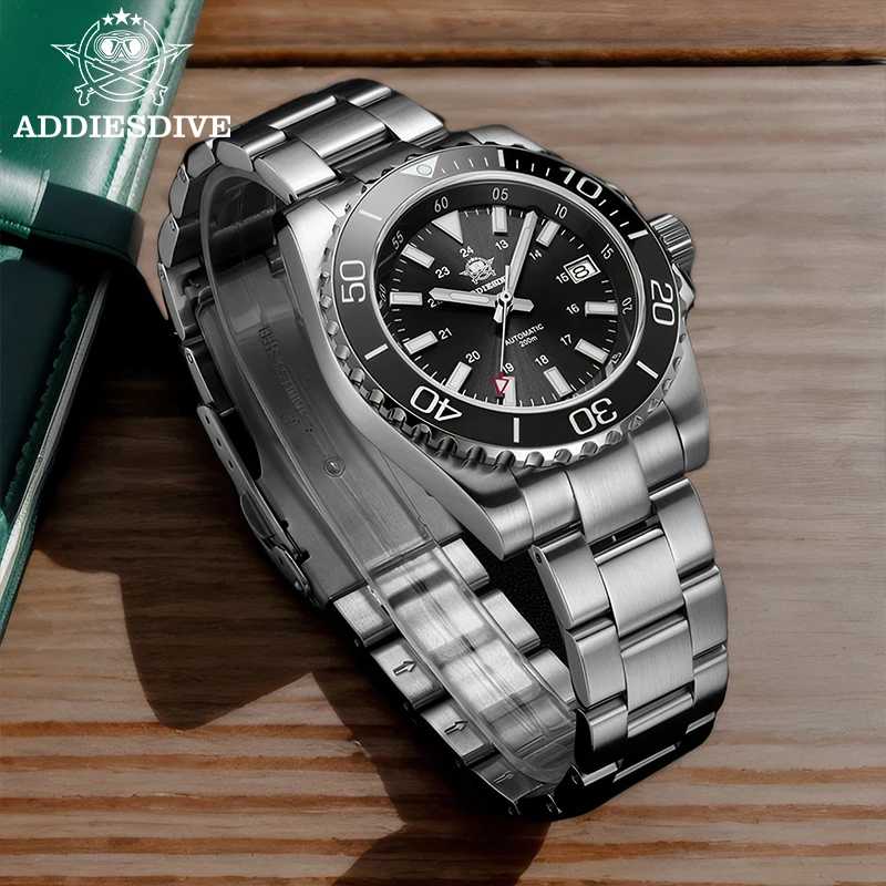 ADDIESDIVE AD2504 Мужские часы для дайвинга Япония 8215 Автоматические 200 м Водонепроницаемые механические часы из нержавеющей стали со светящимся сапфиром 