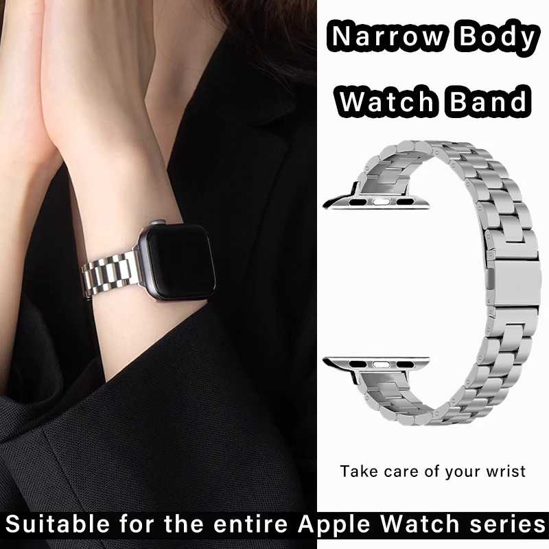 Женский ремешок для Apple Watch Ultra 6 7 8 Band SE 49 мм 44 мм 40 мм 41 мм Тонкий браслет из нержавеющей стали для iWatch 3 42 мм 38 мм Ремешок Аксессуары для часов