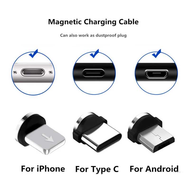 Фотография №1 товара Мини-штекер Магнитный кабельный штекер подходит для USB/Typc C/Iphone Кабельный адаптер