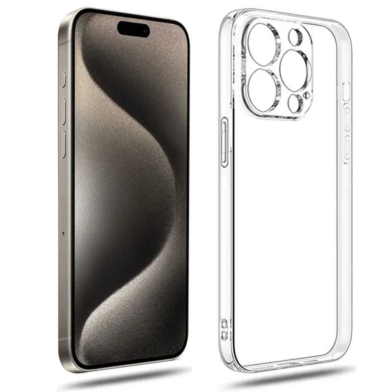 Прозрачный чехол для телефона iPhone 16, 15, 14, 13, 12, 11 Pro Max, силиконовый мягкий чехол для iPhone 13 Mini X XS Max XR 8 7 6 Plus, задняя крышка Чехлы и чехлы для мобильных телефонов