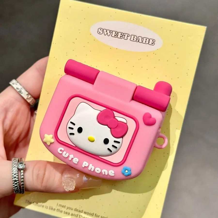 Чехол для наушников &laquo;Hello Kitty&raquo; в стиле аниме для Airpods Pro 1, 2, 3, силиконовые беспроводные Bluetooth-наушники с рисунком, защитный чехол со шнурком Игровые фигурки и трансформеры