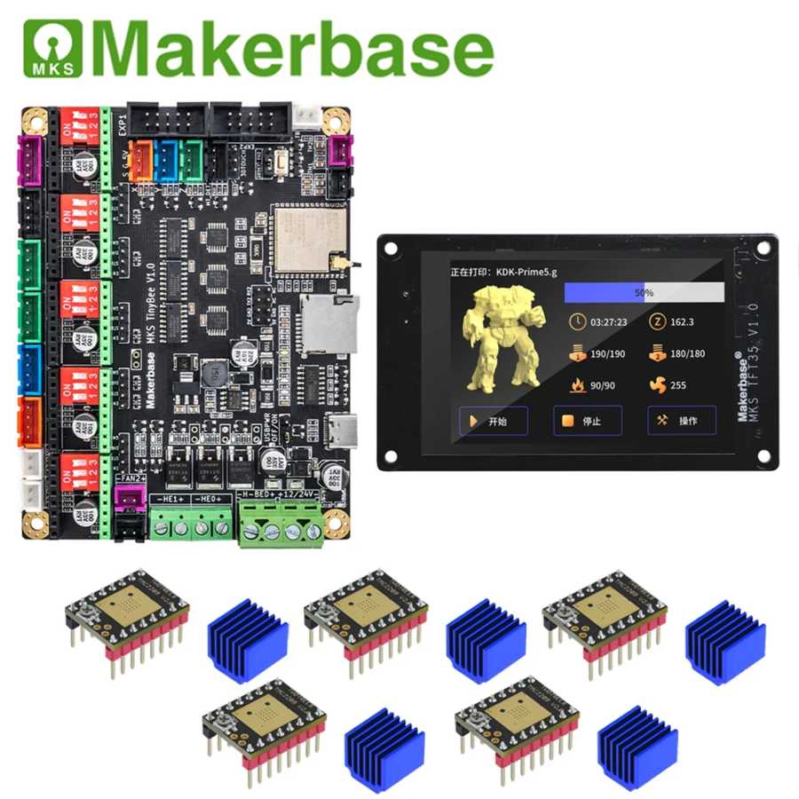 Makerbase MKS TinyBee плата управления для 3D-принтера ESP32 MCU Mini 12864 TFT35 экран Wifi функция веб-контроля драйвер A4988 TMC2209 Лазерный гравировальный станок и аксессуары
