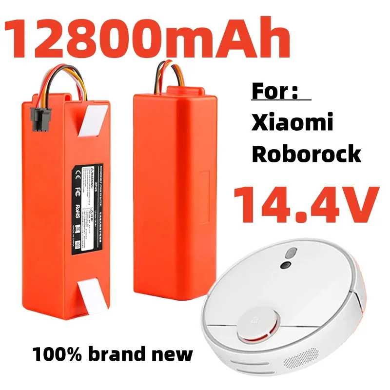 Сменный аккумулятор для робота-пылесоса Xiaomi Roborock S55 S60 S65 S50 S51 S5 MAX, запчасти 14,4 В, 12800 мАч Аксессуары и запчасти