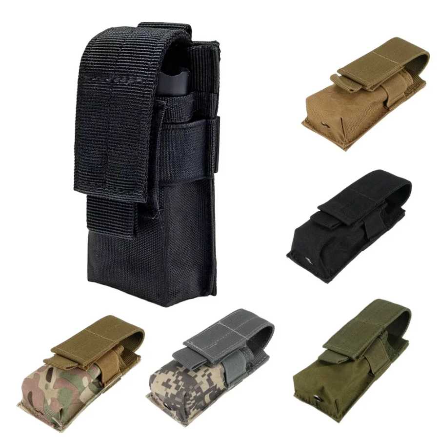 Тактический чехол для фонарика Molle M5, 9 мм, кобура для одного журнала, держатель для фонаря, утилита, EDC инструмент, уличный охотничий ключ, нож, поясная сумка Охота