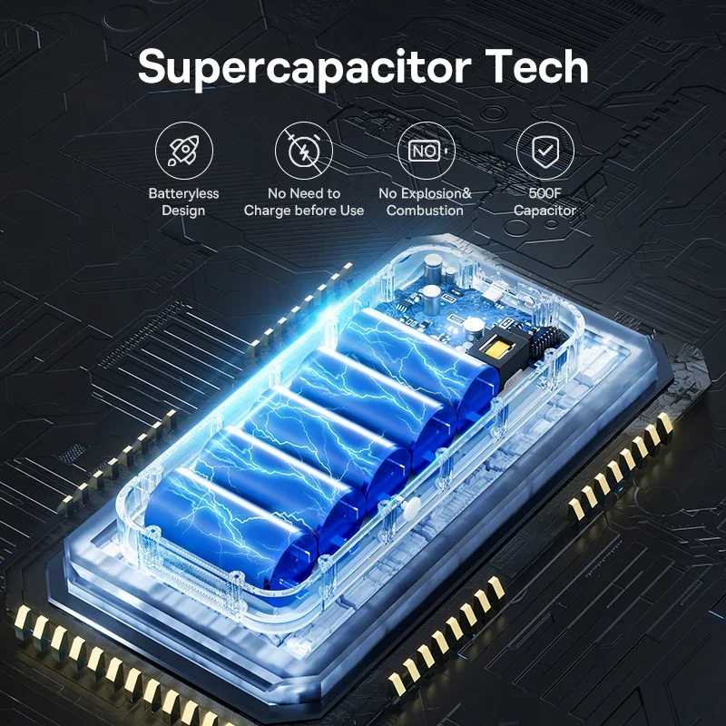 Фотография №1 товара Портативное пусковое устройство Baseus Super Capacitor 3000A для автомобиля, зарядное