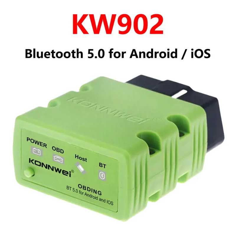 Сканер KONNWEI ELM327 V1.5 OBD2 Bluetooth 5.0 KW902, диагностический инструмент для автомобилей, считыватель кодов OBD 2 для Android и iOS. Инструмент для ремонта автомобилей