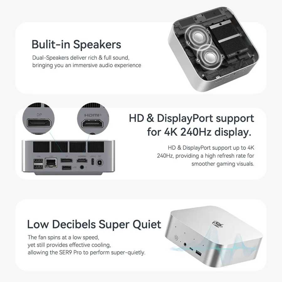 Фотография №3 товара Beelink SER9 Pro AMD Ryzen AI9 HX370 Мощный ИИ-ПК 32G