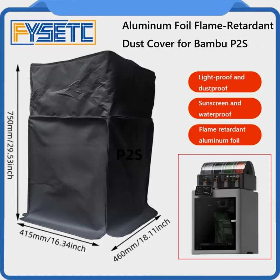 Защитный чехол для 3D-принтеров Bambu Lab P2S/P1 Series AMS из нейлона, водонепроницаемый, для стола/стула, улучшенные запчасти для 3D-принтеров 3D-печать
