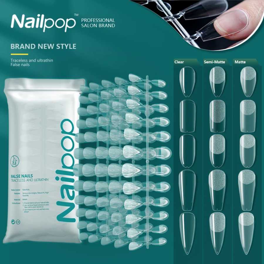 NAILPOP 120 шт., накладные ногти с полным покрытием, пресс на ногтях, гроб, мягкий гель, капсула американской позы, накладные кончики ногтей для системы наращивания Инструменты для дизайна ногтей