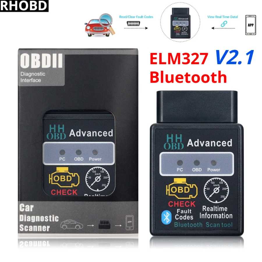 ГОРЯЧИЙ HH OBD ELM327 2.1 Bluetooth OBD2 Автоматический диагностический сканер Инструмент OBDII CAN BUS Проверка двигателя Поддержка многих протоколов Инструмент Инструмент для ремонта автомобилей