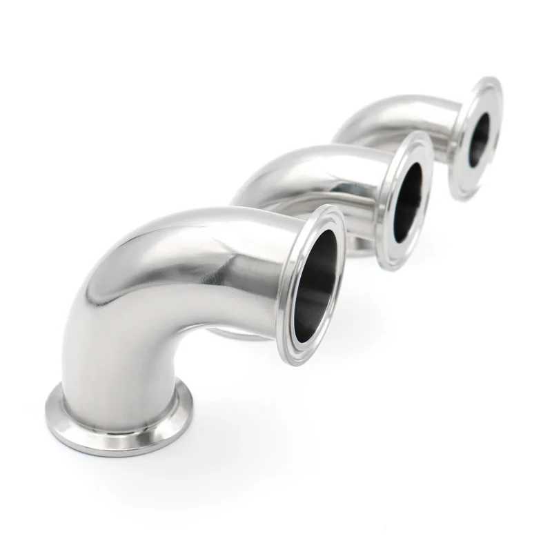 SS304/316L Санитарная нержавеющая сталь 90 &deg; Колено Tri Clamp градусов 3/4 дюйма 1 дюйм 2 дюйма 3 дюйма 4 дюйма Трубный фитинг OD19/25/38/51/102 Homebrew Водоснабжение