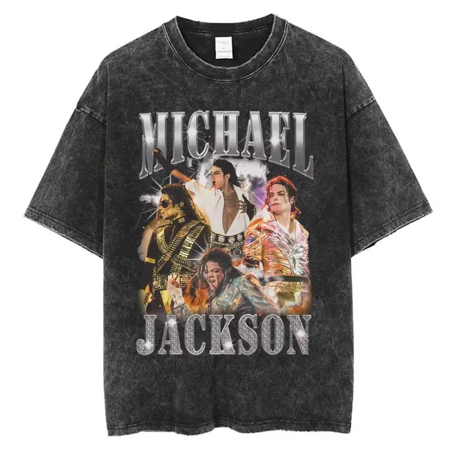Фотография №2 товара Классическая винтажная футболка Michael Jackson King of Pop, мужская и