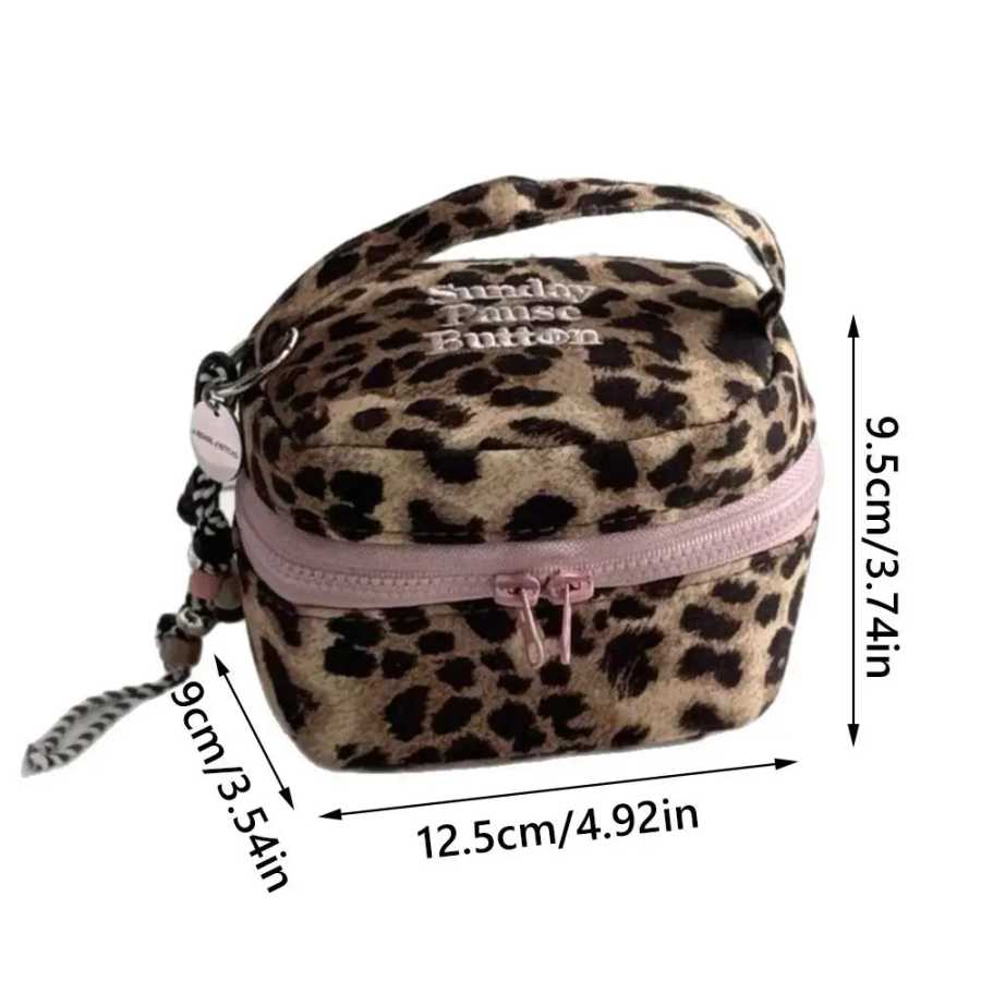 Фотография №1 товара Водонепроницаемая квадратная коробка для хранения с леопардовым принтом, ручная дизайнерская