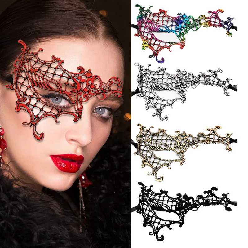 Sexy Lace One-eyed Half Face Mask Eye Mask Women Men Halloween Masquerade Mask Death Dress Up Accessories Princess Party Mask Аксессуары для косплея