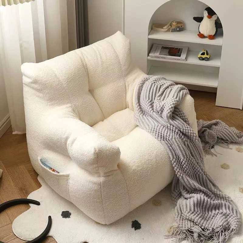 Детский диван LazyChild с милым мультяшным дизайном, мини-кресло-мешок из овечьего вельвета для детской комнаты, диван для чтения Мебель для малышей