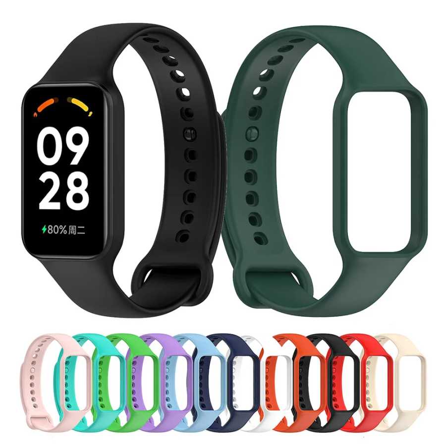 Силиконовый ремешок для браслета для Xiaomi Smart Band 8, активный браслет, ремешок для часов для Redmi Band 2 Аксессуары для часов