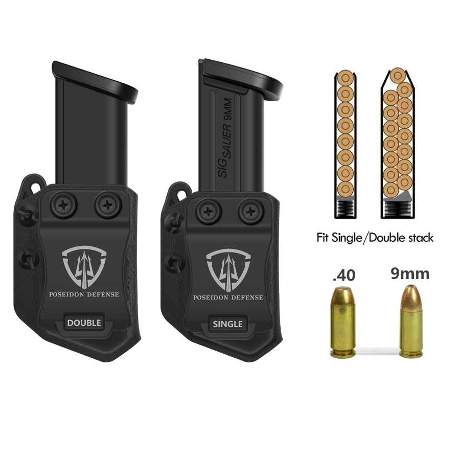 Подсумок для магазинов Poseidon Defense IWB/OWB, многоугольный, для левой и правой руки, для магазинов 9 мм, .40, .357, для страйкбола Охота