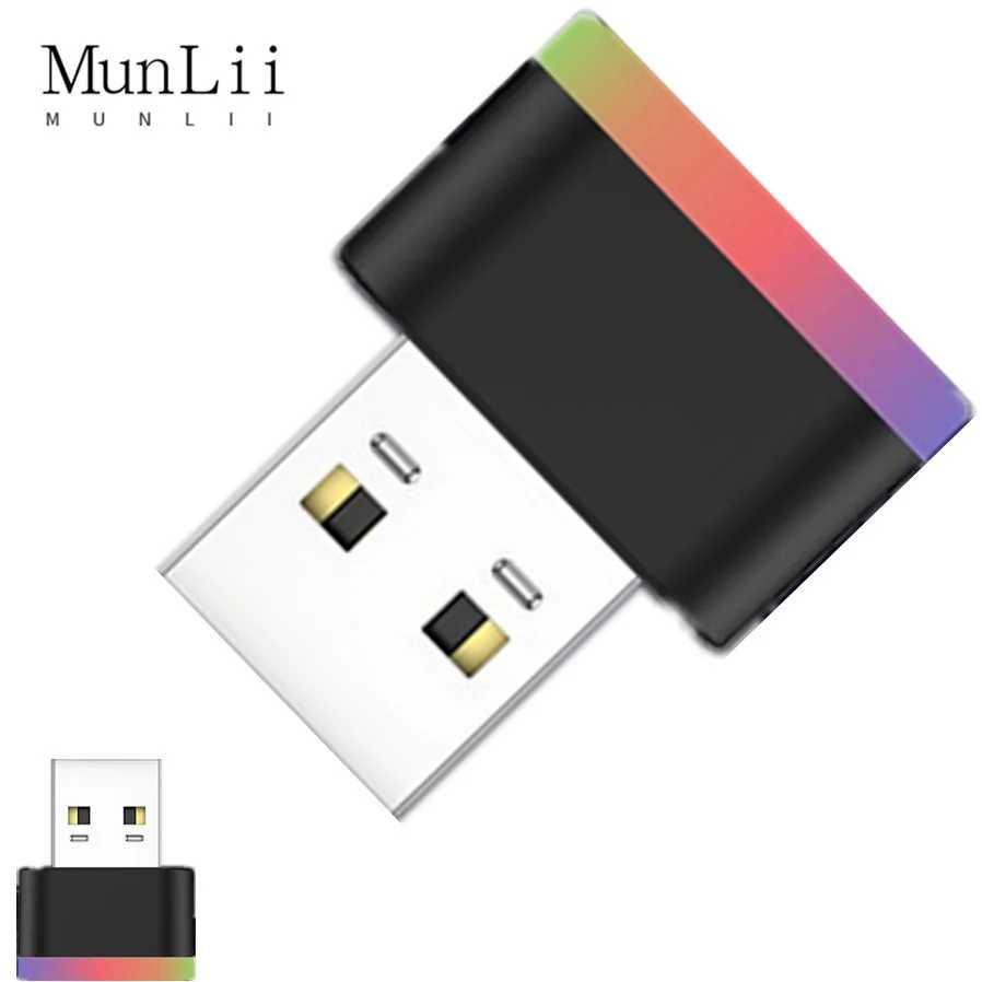 USB автомобильные мини-светодиодные атмосферные фонари салона автомобиля неоновая декоративная лампа аварийное освещение универсальный ПК портативный Plug and Play Ночники