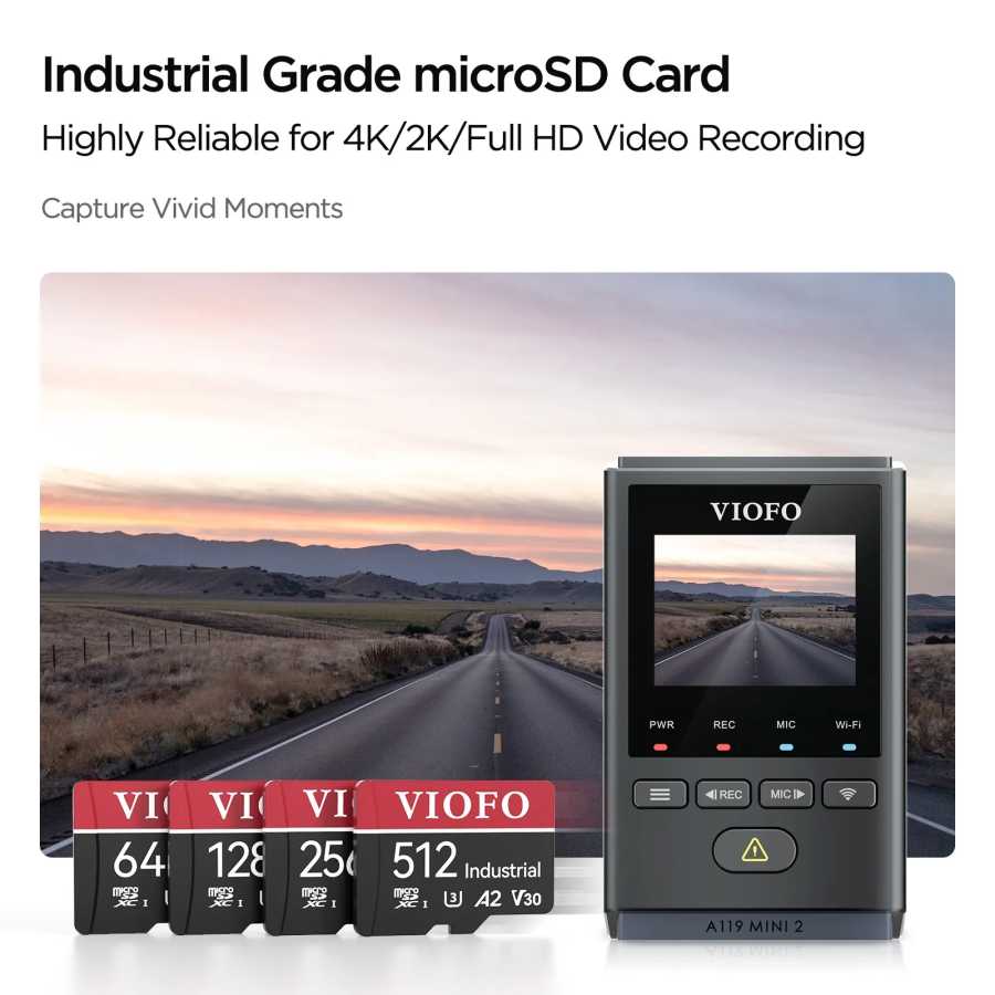 Фотография №4 товара Карта памяти VIOFO промышленного класса MicroSD, U3 A2 V30, высокоскоростная,
