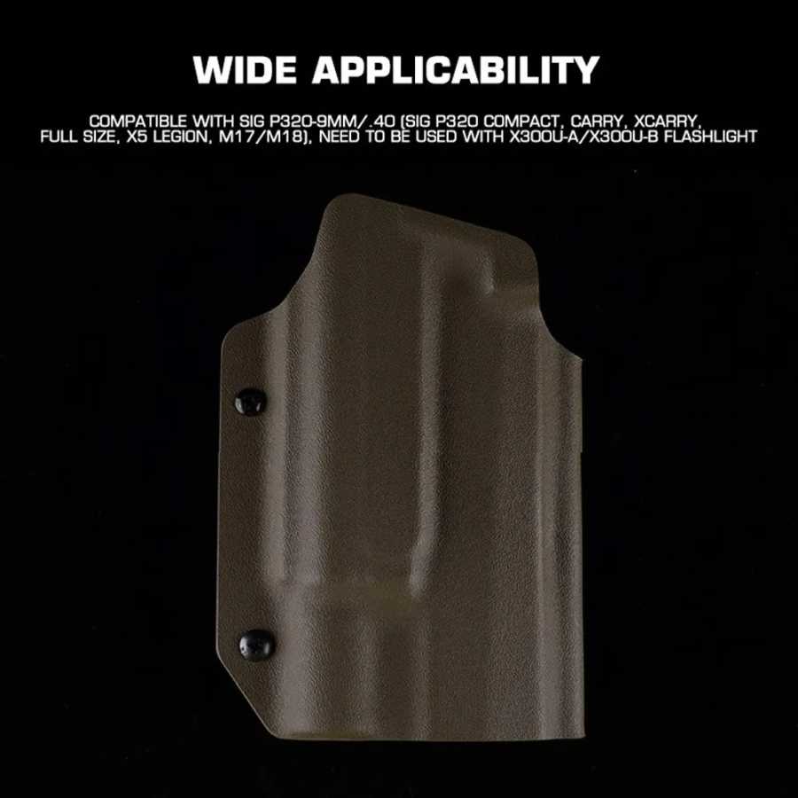 Фотография №3 товара Тактический фонарик, легкий Чехол Kydex для Sig P320 /.40/переносной/полноразмерный/компактный/охотничий, мягкое