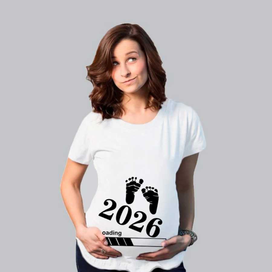 Рубашки для беременных с принтом Baby Loading 2026, женская футболка с объявлением о беременности, женская одежда для беременных, новые летние топы для мам, футболка Одежда для беременных
