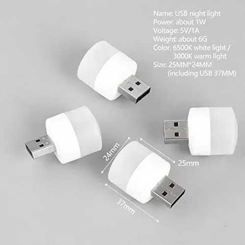 Фотография №5 товара USB-ночник Мини-светодиодный ночник USB-разъем Лампа Power Bank Зарядка USB-подсветки для