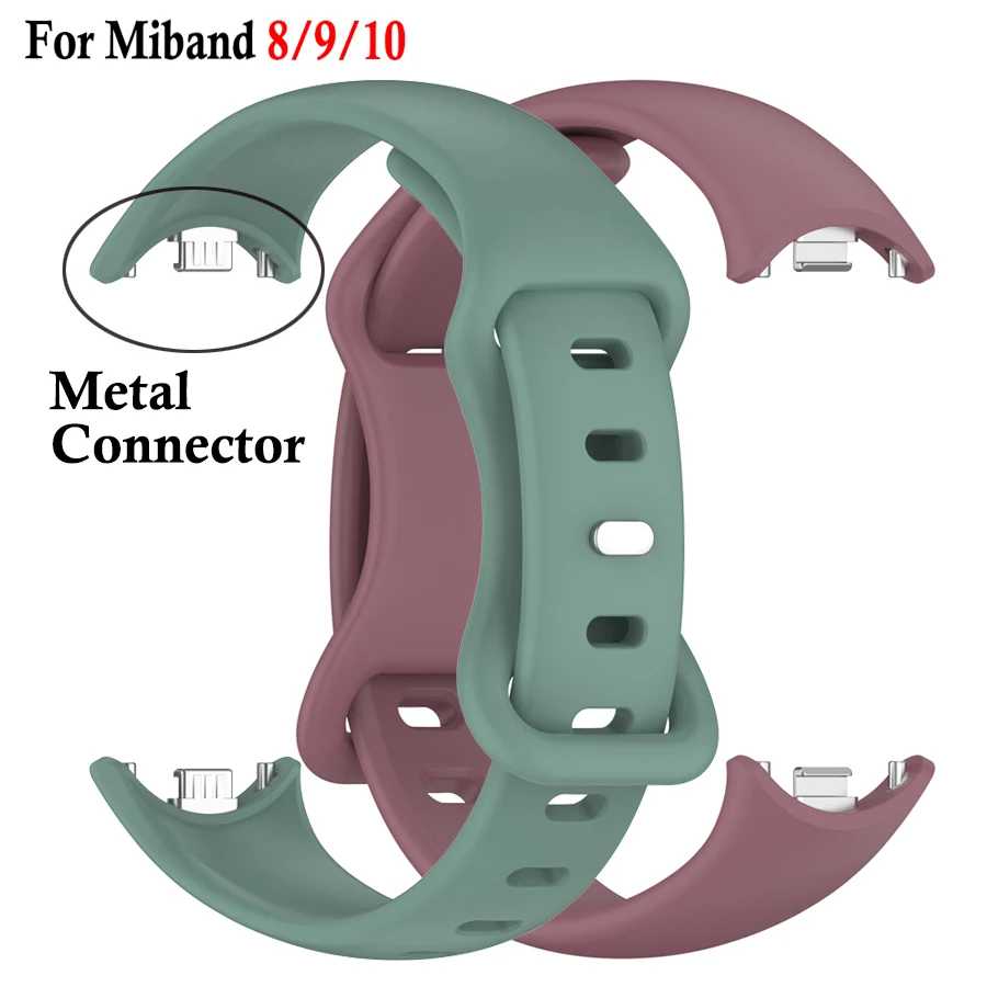 Силиконовый ремешок для Xiaomi Mi Band 10 9 8, спортивный резиновый браслет NFC Pulseira Correas для Xiaomi Smart Band 8 9 10 Браслет Умная электроника