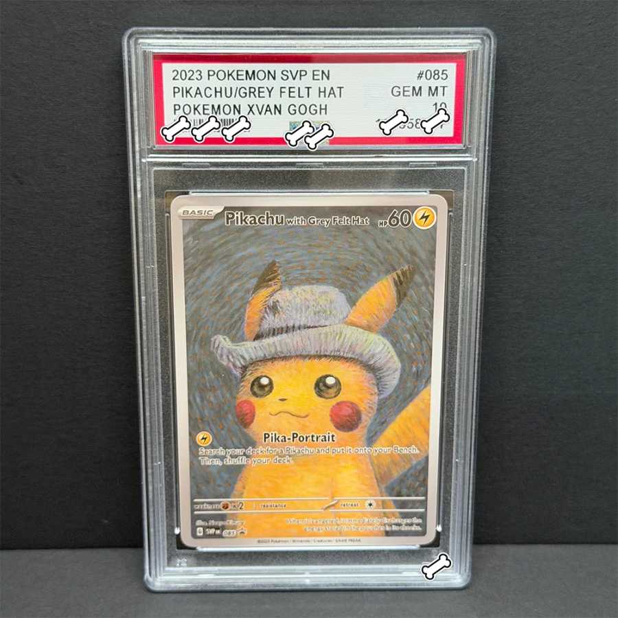 PTCG DIY POKEMON SVP 2023 ENPIKACHU/СЕРЫЙ Фетровый Шлем Покемон XVAN GOGH GEM MT, Серый Фетровый Шлем GOGH, Подарок-игрушка для коллекционеров карт, Дропшиппинг Хобби и коллекционирование