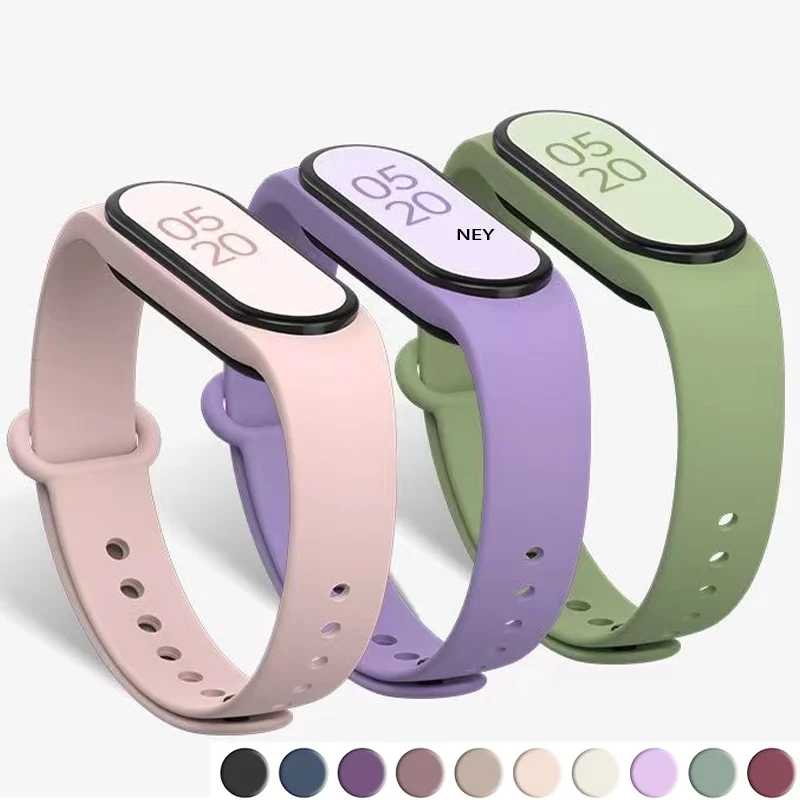 Силиконовые ремешки для часов для Xiaomi Mi Band 7, спортивный браслет Miband 5 6 NFC, сменный ремешок Pulse Correa Mi Band 7, 6, 3, 4, 5, ремешок Аксессуары для часов
