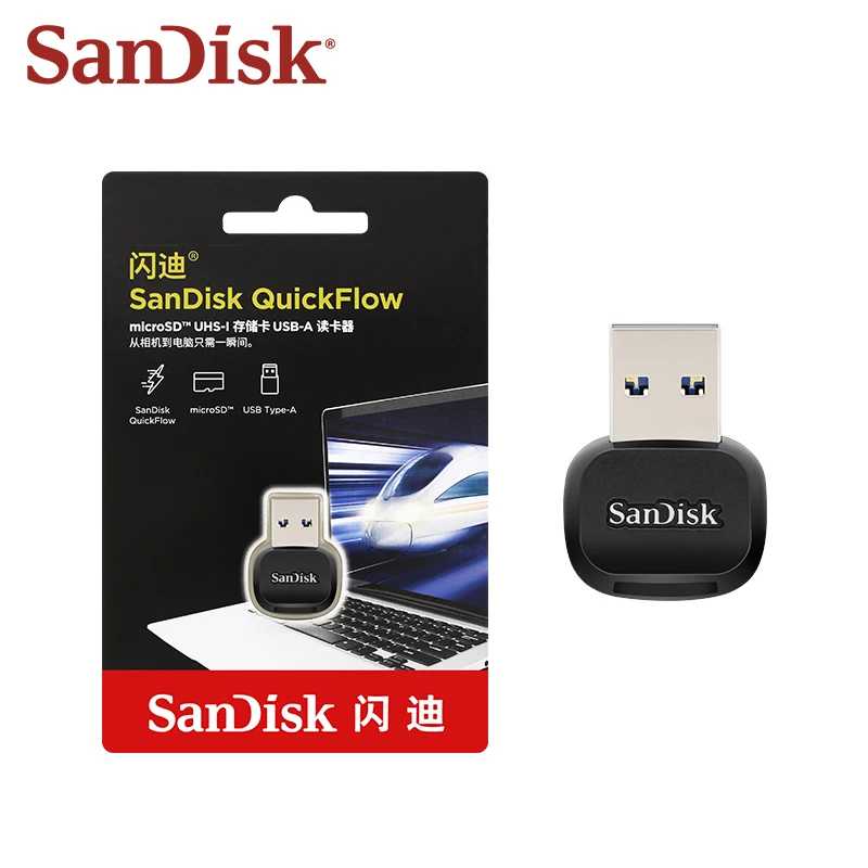 Мини-считыватель карт SanDisk USB 3.2 Micro SD, устройство чтения карт памяти Flash TF, до 250 Мбит/с Хранение данных