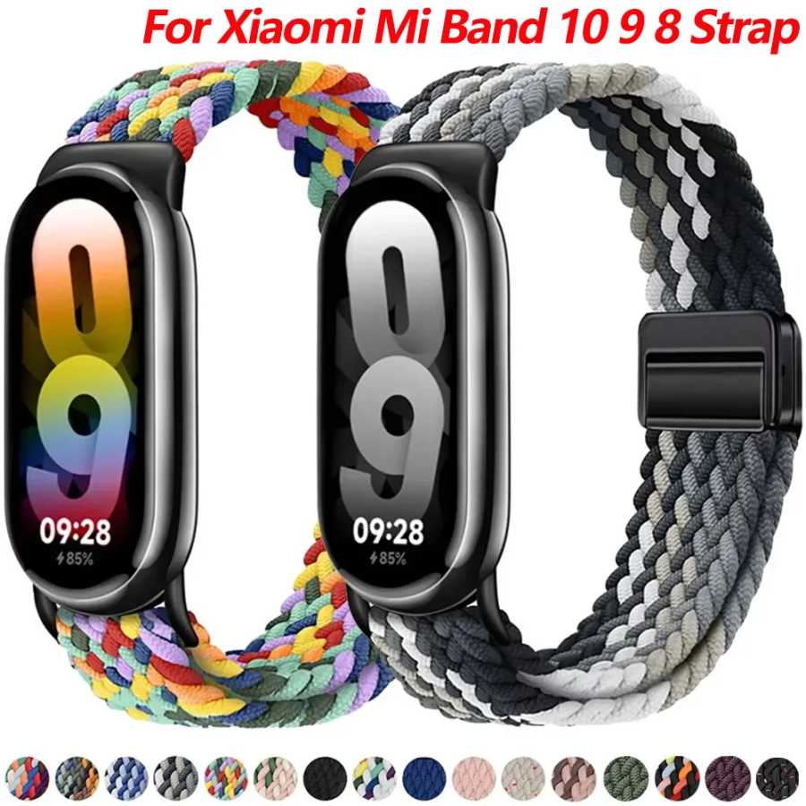 Плетеный нейлоновый ремешок для умных часов Xiaomi Mi Band 10/9/8, сменный браслет Correa для Xiaomi Mi Band 9/Mi Band 10, браслет Аксессуары для часов