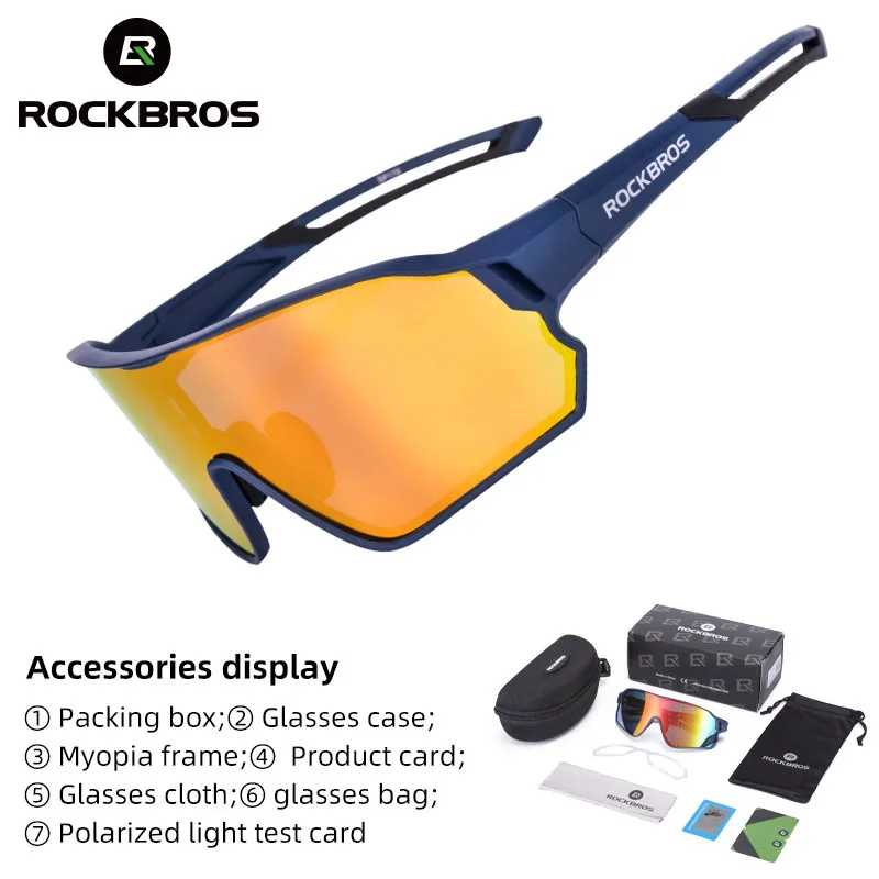 Фотография №5 товара ROCKBROS поляризационные велосипедные очки UV400, солнцезащитные очки для велоспорта, сверхлегкие