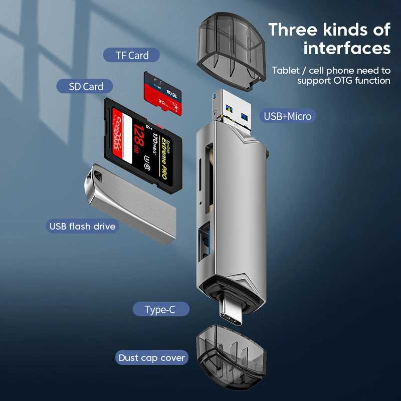 Фотография №1 товара 6 in 1 Card Reader USB3.0 Кардридер 6 в 1