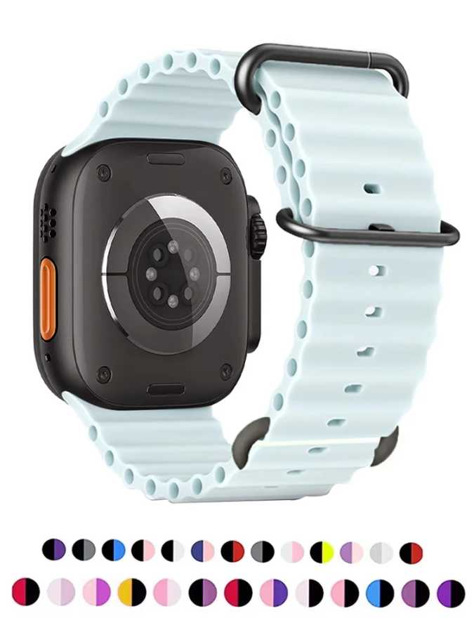 Ocean Band для Apple Watch Ultra 3 Series 11 10 9 7 8 6 SE 49 мм 45 мм 46 мм 42 мм 44 мм 40 41 Силиконовый браслет correa iWatch Strap Аксессуары для часов