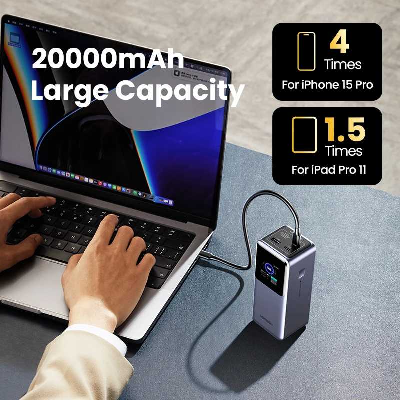 Фотография №4 товара UGREEN Nexode 130W/200W 20000mAh 25000mAh Портативный внешний аккумулятор Power Bank