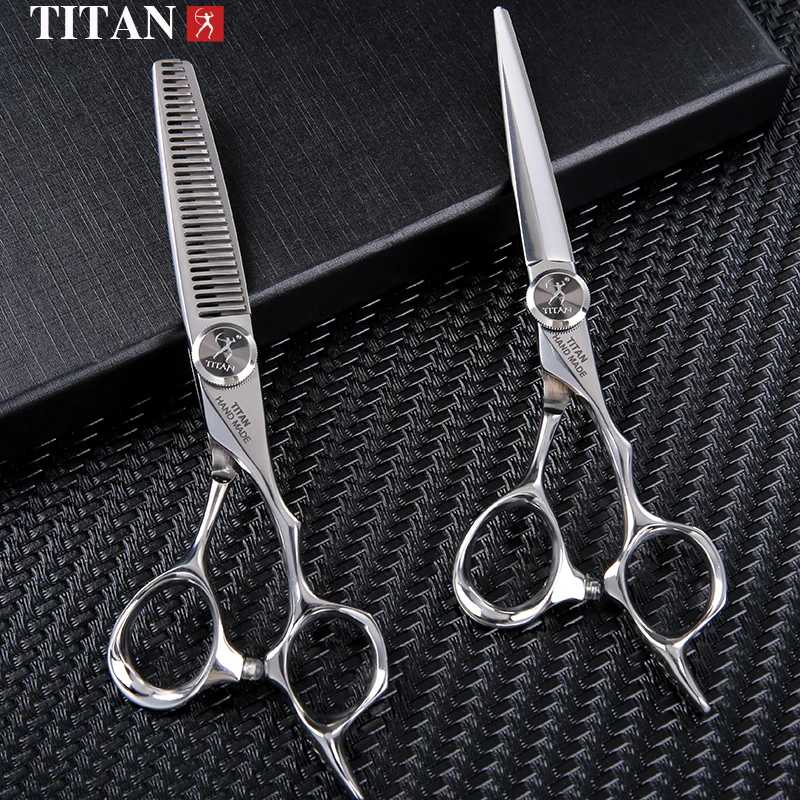 Профессиональные парикмахерские ножницы TITAN, набор для стрижки и филировки волос, 5.5/6.0/6.5/7.0 дюймов, японская сталь 440C Уход за волосами и укладка