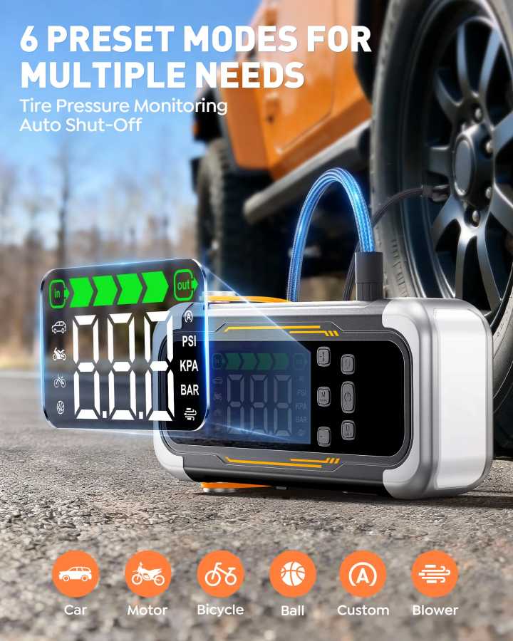 Фотография №3 товара UTRAI 5 в 1 6000A Автомобильный стартер 150PSI Воздушный насос