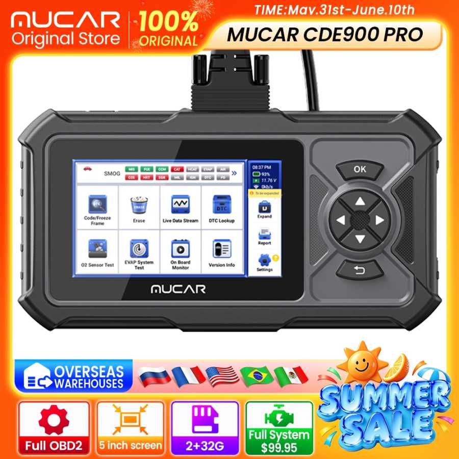Диагностический сканер MUCAR CDE900/CDE900 PRO OBD2 для автомобилей, полный функционал, 28 функций сброса кодов, считыватель кодов, 2+32 ГБ, Wi-Fi, обновление Инструмент для ремонта автомобилей