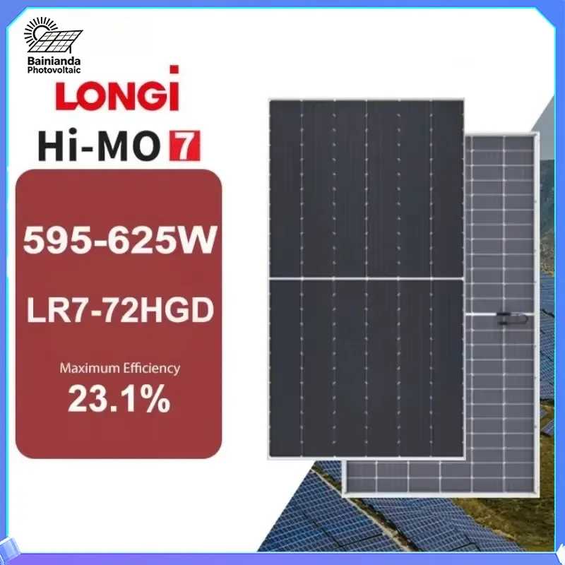 Солнечная панель Hi-MO7 LR7-72HGD 585-620M N-типа, монокристаллическая, с эффективностью 23,1%, полуклеточная, анодированная фотоэлектрическая панель. Аксессуары и запчасти