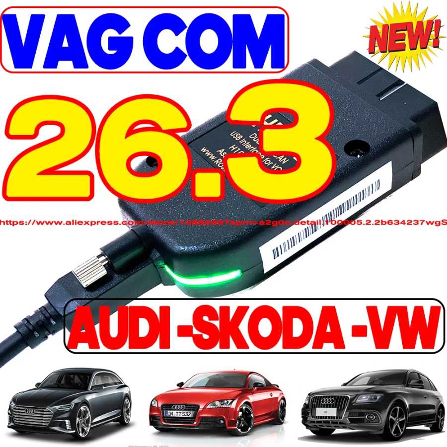 Новейший 2026 года: Диагностический и кодирующий интерфейс VCDS Auto Com VAG COM VAG HEX V2 с неограниченным количеством VIN-номеров для VW, Audi, Skoda, Seat (настоящий V2) Инструмент для ремонта автомобилей