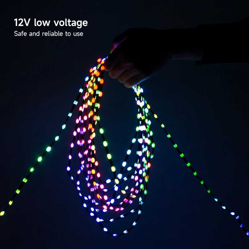 Фотография №4 товара Светодиодная гирлянда DC12V WS2811 3PIN, адресная RGB, для декора комнаты,